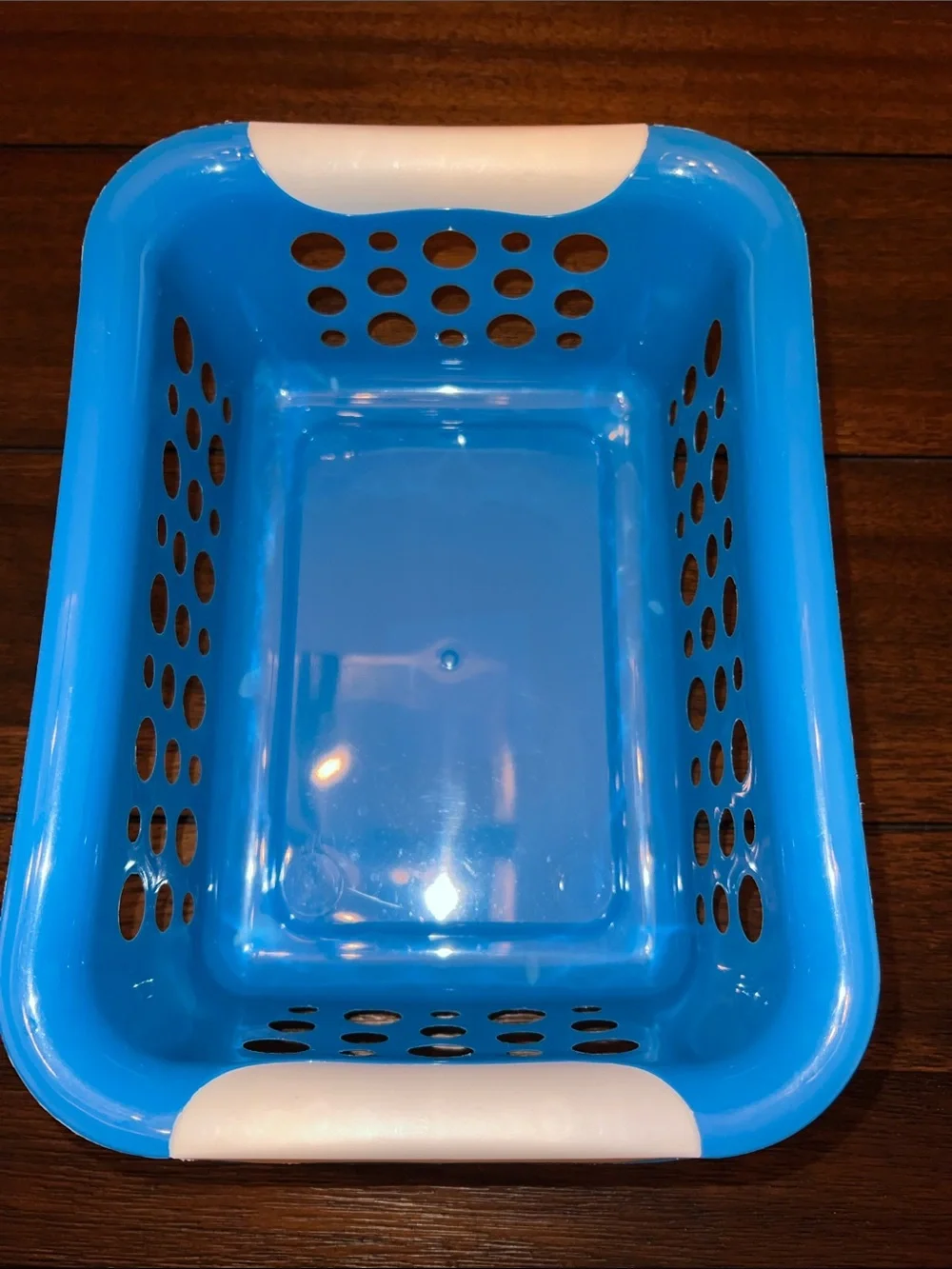 Blue White Plastic Storage Basket